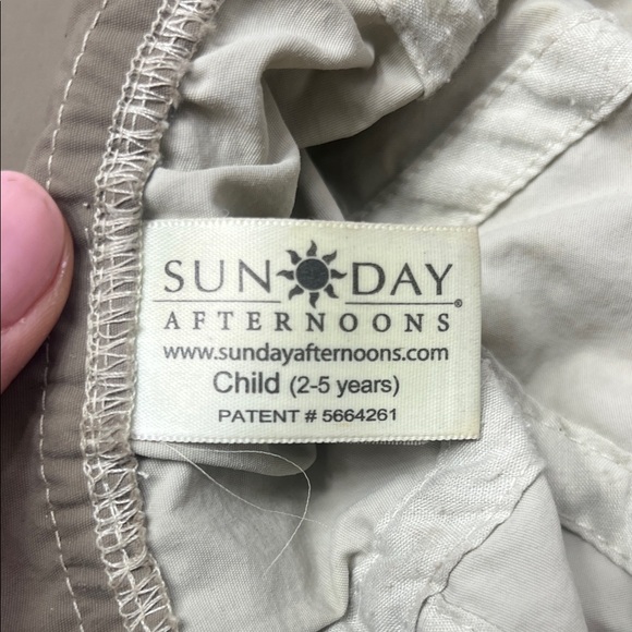 Kids Sun Hat with Neck Flap - Cream - Picture 3 of 10